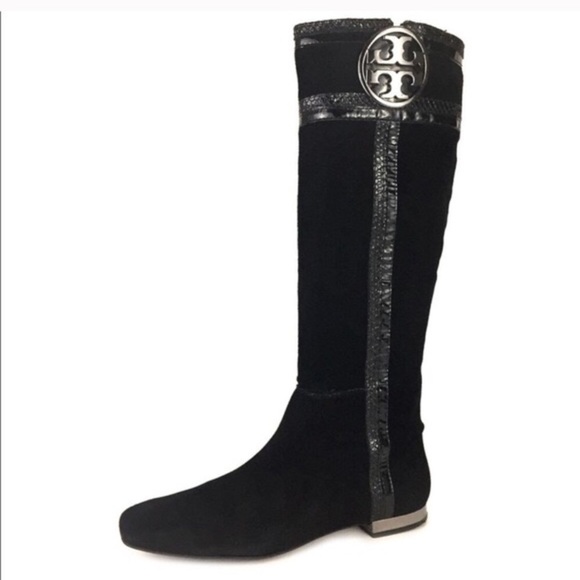 Tory Burch Shoes - Tory Burch suede logo boots 8